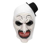 Bulex Scary Clown Mask with Hat White Art Clown Costume Mask Horror Killer Latex Full Head Prop Halloween Creepy Cosplay