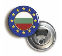 Bulgaria European Union Split Flag Bottle Opener Fridge Magnet (Circular 2.3inch / 59mm Diameter)