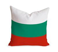 Bulgaria Flag Throw Pillow 18x18in Bulgaria Sofa Cushion Cover Famhouse Decor Velvet Accent Pillow with Zippe for Sofa Living Room Modern National Flag Throw Pillow Cushion Cover Birthday Gift