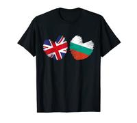 Bulgaria Great Britain Heart UK Flag Bulgarian Flag Heart T-Shirt