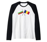 Bulgaria Romania Crossed Flags Bulgarian Romanian Friendship Raglan Baseball Tee