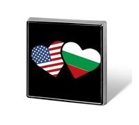 Bulgaria U.S. Flag Heart Bulgarian Americans Love Funny Lapel Tie Pin Buttons Brooch Badge Pin Clothes Hat Accessories for Men Women