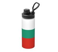 Bulgarian Flag 18OZ sports thermos bottle, stainless steel, full print, suitable for outdoor, commuting, camping stool