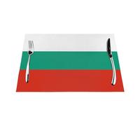 Bulgarian Flag 6 Pcs Patterned Woven Placemats are Non-Slip and Heat-Resistant and Complement Any Table
