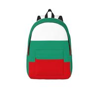 Bulgarian Flag Canvas Backpack Travel Laptop Bag, Water Protection And Ergonomic Straps For Business Work For College, Black, M