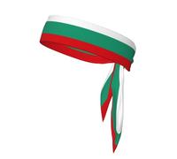 Bulgarian Flag Elastic Head Tie Headband, Running Tennis Sports Workout Karate Sweatband for Men and Women