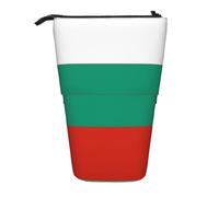 Bulgarian Flag Expandable Stand Pencil Pouch, Multi-Design Oxford Fabric, Adjustable Height, Multi-Use Cosmetic Bag