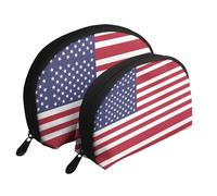 Bulgarian Flag Moon Cosmetic Bag, Travel Makeup Pouch, Portable Waterproof Cosmetic Pouch for Girls Women., American Flag, One Size