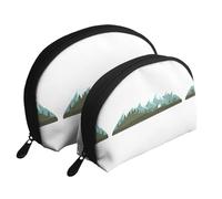 Bulgarian Flag Moon Cosmetic Bag, Travel Makeup Pouch, Portable Waterproof Cosmetic Pouch for Girls Women., Distant Snow-capped Mountains, One Size