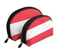 Bulgarian Flag Moon Cosmetic Bag, Travel Makeup Pouch, Portable Waterproof Cosmetic Pouch for Girls Women., Austrian Flag, One Size