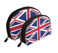 Bulgarian Flag Moon Cosmetic Bag, Travel Makeup Pouch, Portable Waterproof Cosmetic Pouch for Girls Women., British Flag, One Size