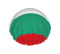 Bulgarian Flag Print Double Layer Waterproof Shower Cap Women Men Reusable Bath Hair Caps Elastic Band