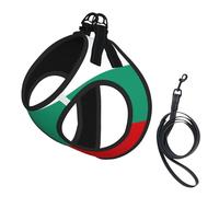 Bulgarian Flag Print Harness Leash Set For Cat And Small Dog, Adjustable, Reflective, And Escape-Proof Vest With Soft Breathable Mesh Lining