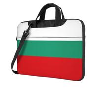 Bulgarian flag print laptop bag, adjustable shoulder strap and hidden handle, simplify your day to day, Black/White, 15.6 inch
