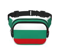 Bulgarian Flag Print Men and Women Square Double Layer Waist Bag Workout Crossbody Travel Waist Bag, Black, One Size