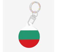 Bulgarian Flag Print Round Acrylic Pet Tag, Dog Neck Pendant Tags for Pets Circular Dog Cat Collar Name Tags