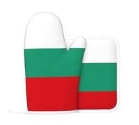 Bulgarian Flag Print Silicone Gloves Men Women Oven Anti-Scald Pad For Grilling Roasting Kitchen Gear