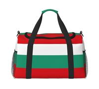Bulgarian Flag print Travel Duffle Bag Gym Bag for Women,Puffer Tote Bag,Weekender Overnight Bag Organizer, Black, One Size