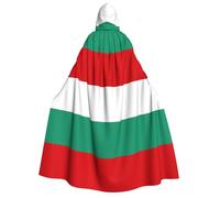 Bulgarian Flag print Unisex Medieval Viking Hooded Cape Cloak for Halloween Cosplay, Christmas Party Costume Outfits
