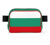 Bulgarian Flag Print Unisex Waist Bag Wear-Resistant Belt Bag Hip Bag with Adjustable Strap for Hiking and Travel