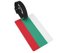Bulgarian Flag Printed Small Luggage Tags Portable Bag ID Holders with Adjustable Strap for Travel Gear