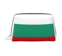 Bulgarian Flag Printed Zippered Toiletry Bag, Wide Open Storage Case for Personal Care Items and Cosmetics
