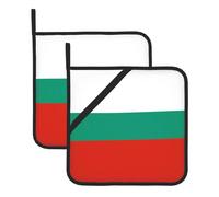 Bulgarian Flag Printing Square heat-proof pot holders (set of two) 8x8 in : Quality fabrics, Anti-scalding and easy to clean