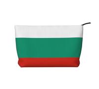 Bulgarian Flag Prints Corduroy cosmetic bag for cosmetics storage with zipper closure for travel, camping, and daily use