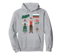 Bulgarian Folk Costume Map Flag Rose Heritage Pullover Hoodie