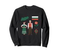 Bulgarian Folk Costume Map Flag Rose Heritage Sweatshirt