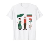 Bulgarian Folk Costume Map Flag Rose Heritage T-Shirt