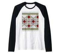 Bulgarian (Shevitsa) Eastern European Folk Motif. Raglan Baseball Tee