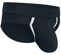 Bulge Enhancing Pouch Sport Brief Underwear for Men - 1 or 4 Pack Ice Silk Briefs with Size B or D Sized Pouch, D Pouch 1 Pack- Black, XL