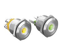 Bulgin MPI001/TERM/GN Anti-vandal Switch SPST 24V DC 50mA Green Sc...