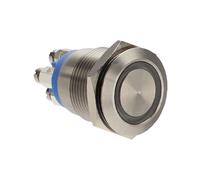 Bulgin Anti-vandal Switch SPST 24V DC 50mA Blue Ring