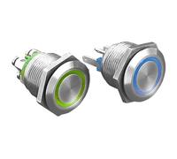Bulgin MPI002/TERM/RD Anti-vandal Switch SPST 24V DC 50mA Red Ring