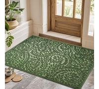 Bulijojo Front Door Mat Outdoor Entrance,Durable Heavy Duty Welcome Mat,Thick Absorbent Natural Rubber Non Slip Mat,Welcome Entryway Rug Green 47"x32"