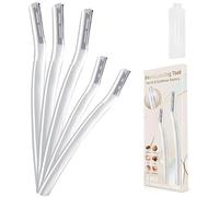 BULIMICA Exfoliating Dermaplaning Tool, Face & Eyebrow Razors for Women, Dermaplane Razor for Women Face, Facial Razors for Women Peach Fuzz Hair Removal, Gentle Skin Exfoliation Blade, (5 Count)