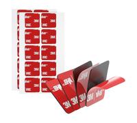 Bulina Double Sided Adhesive Pads 25MM x 25MM 0.6MM 20 PCS Thick Black 5925 Square Sticky Mounting Foam Tape Strong Adhesive for Car Décor Home Office Logos