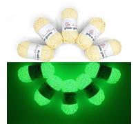 BulingBuling Glow in The Dark Yarn - 5 Pack Colorful-1 (260g/9oz | 273 Yards), Knitting & Crochet Thread for DIY Crafts, Christmas Gifts, Doll Making (Yellow)