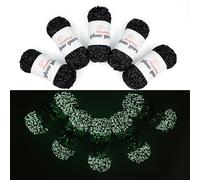 BulingBuling Glow in The Dark Yarn - 5 Pack Glow Yarn (260g/9oz | 273 Yards), Knitting & Crochet Thread for DIY Arts, Crafts & Sewing Beginners (Black)
