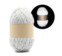 BulingBuling Reflective Yarn,Crocheting/Knitting Scarves,Hats,Socks,Masks and Other Glow in The Dark Yarn Projects,Reflective Thread has 230 Yards/3.5oz per roll