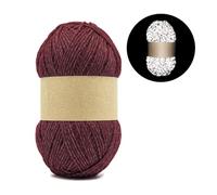 BulingBuling Reflective Yarn,Crocheting/Knitting Scarves,Hats,Socks,Masks and Other Glow in The Dark Yarn Projects,Reflective Thread has 230 Yards/3.5oz per roll (Red)