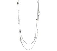 BULINLIN Layered Silver Long Necklace for Women Natural Stones Beaded Pearl Necklace Costume Silver Jewellry Mothers Day Gifts for Her(White pearl)