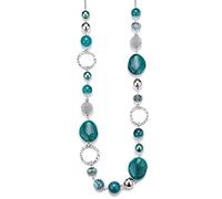 BULINLIN Long Beaded Silver Necklace for Her Crystal Bead Sweater Chain Fashion Jewelry Necklace Birthday Gifts for Women Mum(Sea green)