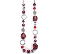BULINLIN Long Beaded Silver Necklace for Her Crystal Bead Sweater Chain Fashion Jewelry Necklace Birthday Gifts for Women Mum