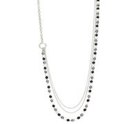 BULINLIN Long Silver Pearl Necklaces for Women Pearl Beaded Layered Chain Long Necklace Elegant Costume Jewellery Gifts for Mum(Black Grey)