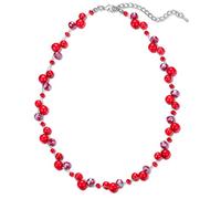 BULINLIN Short Beaded Pearl Necklace for Women, Silver Handmade Statement Necklace with Crystal Beads Fashion Jewellery Birthday Gifts for Her