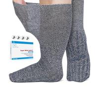 Bulinlulu Extra Width Diabetic Socks Men Women-4 Pairs Wide Edema Sock for Swollen Feet,Non Slip Cast Bariatric Socks 13-15