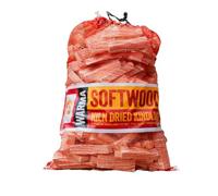 Bulk 1 x 4kg Nets Quality Kindling Fire Starting Wood Kiln Dried 27L - Dried & Cut Easy Storage Netted Bags - Suitable for Burner Firepits Open Fires Stoves BBQs Pizza Ovens Barbecues Chimineas